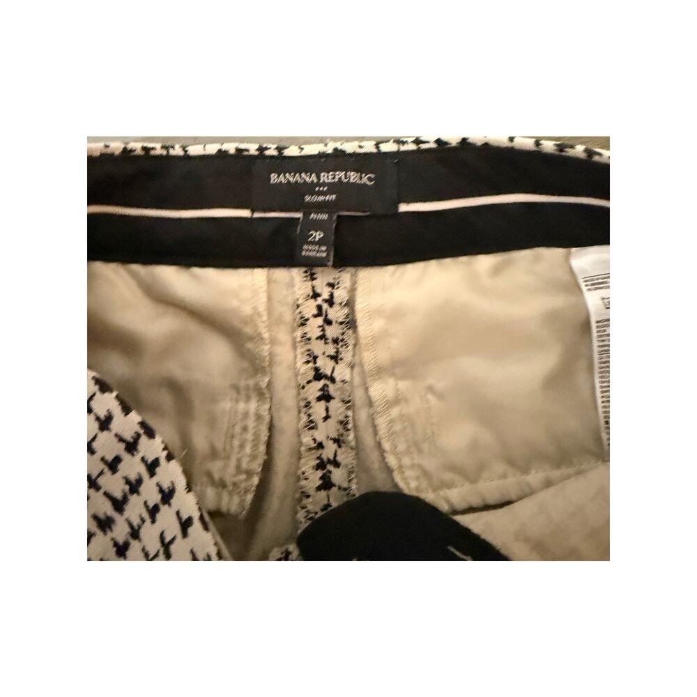 Banana Republic Sloan Slim Pants | 2P | Cream + Black Print - Picture 4 of 5